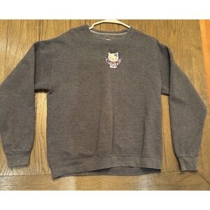 Hello Kitty Butterfly Sweatshirt Gray Fruit of the Loom L Cute Graphic Pullover